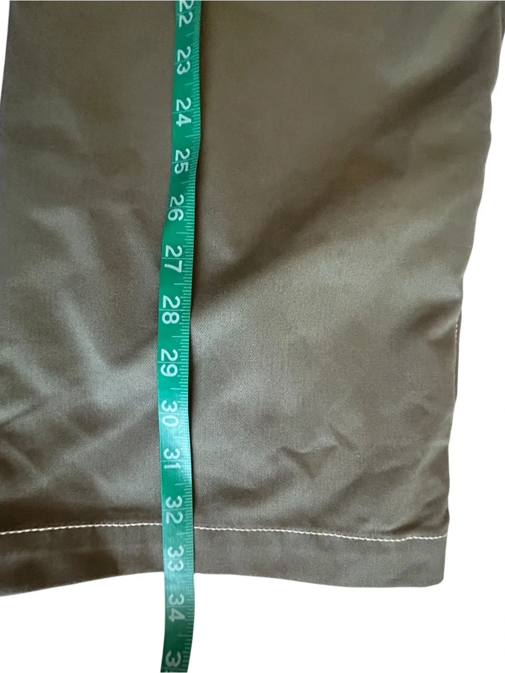 True Religion Men's Olive Cargo Pants with White Contrast Stitching